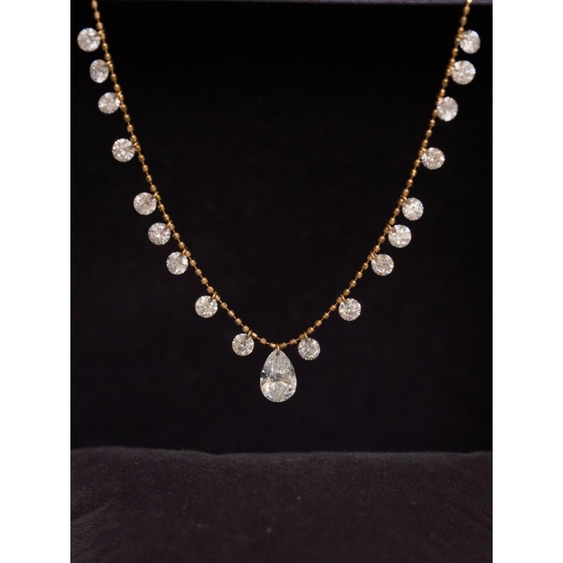 Ruif Jewelry 18K Yellow Gold 2.0ct Lab Diamond Nacklace Custom Jewelry for Party Gift