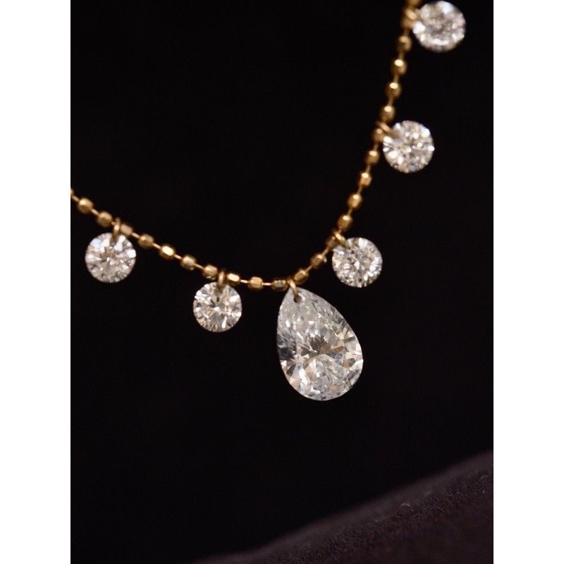 Ruif Jewelry 18K Yellow Gold 2.0ct Lab Diamond Nacklace Custom Jewelry for Party Gift