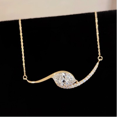 Ruif Jewelry 18K Yellow Gold 0.90ct Lab Diamond Nacklace Custom Jewelry for Party Gift