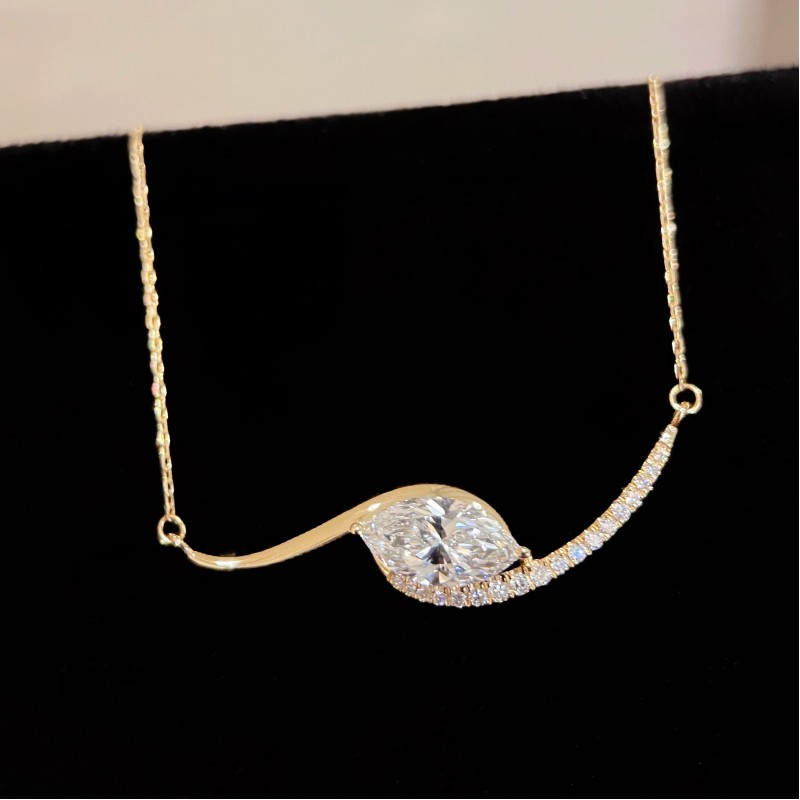 Ruif Jewelry 18K Yellow Gold 0.90ct Lab Diamond Nacklace Custom Jewelry for Party Gift