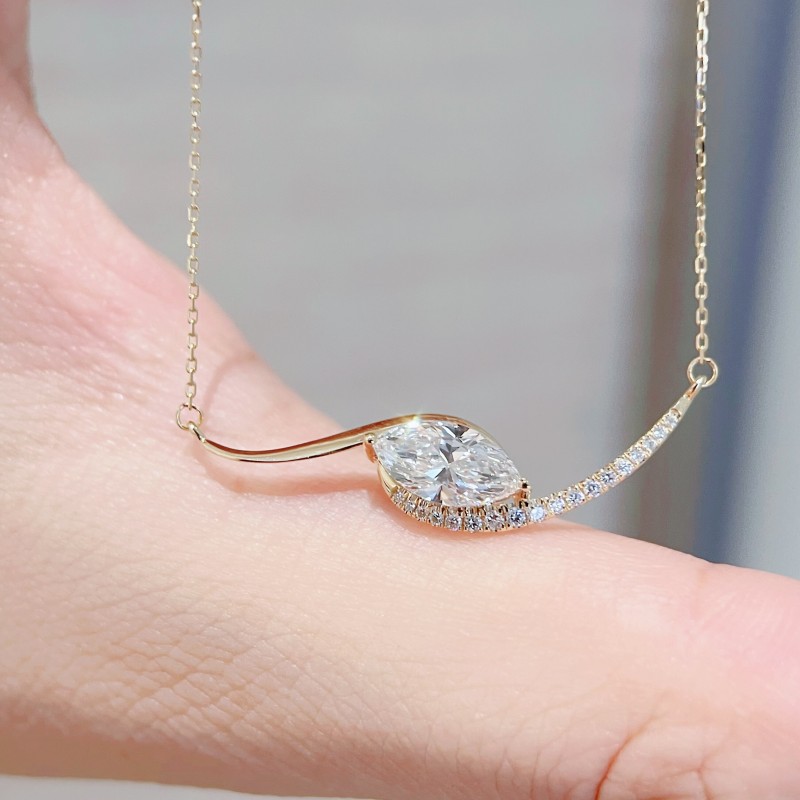 Ruif Jewelry 18K Yellow Gold 0.90ct Lab Diamond Nacklace Custom Jewelry for Party Gift