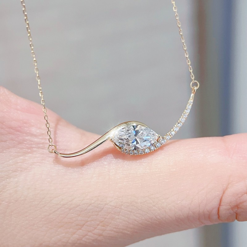 Ruif Jewelry 18K Yellow Gold 0.90ct Lab Diamond Nacklace Custom Jewelry for Party Gift