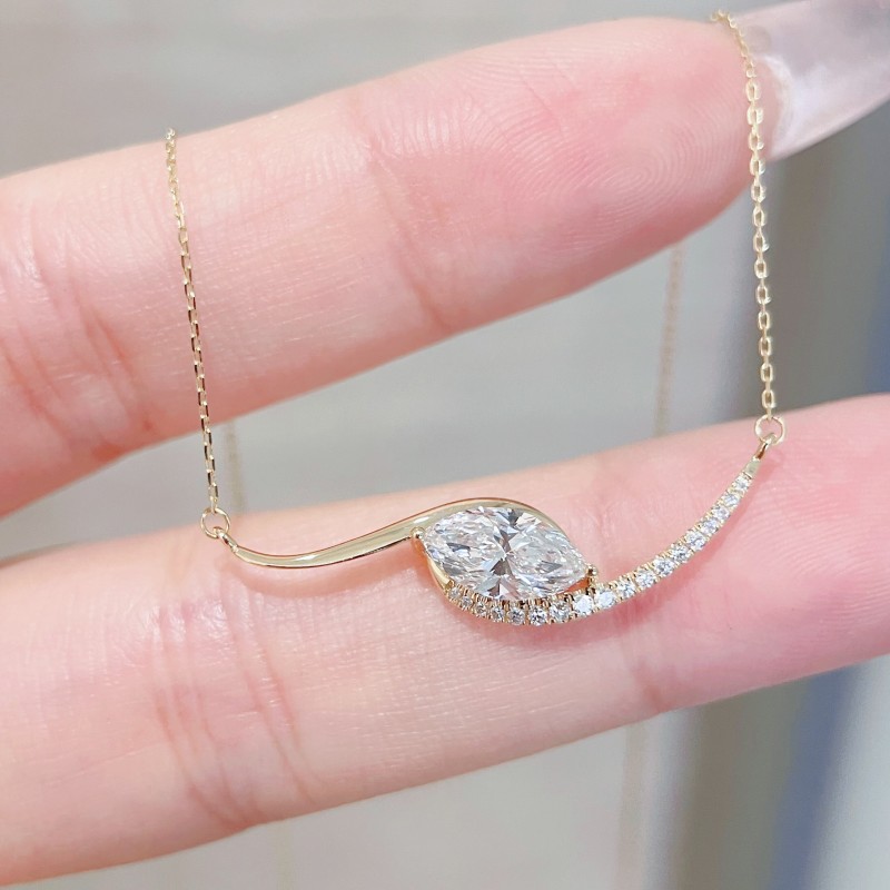 Ruif Jewelry 18K Yellow Gold 0.90ct Lab Diamond Nacklace Custom Jewelry for Party Gift