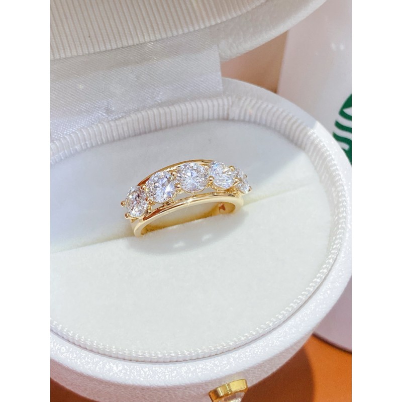 Ruif Jewelry 18k Yellow Gold 0.5ct each Lab Grown Diamond Ring custom Jewelry for Party Gift