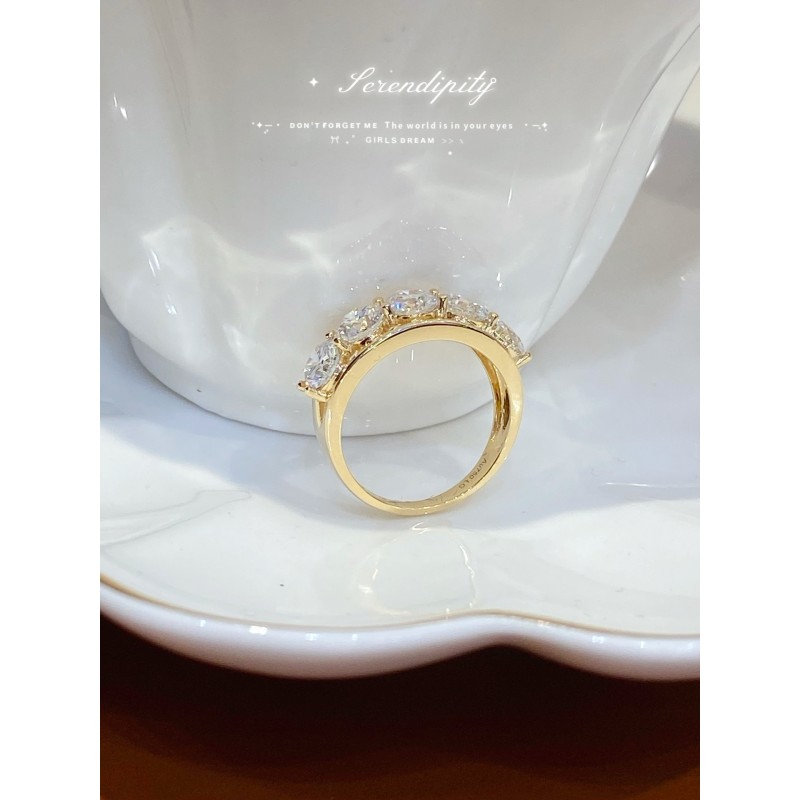 Ruif Jewelry 18k Yellow Gold 0.5ct each Lab Grown Diamond Ring custom Jewelry for Party Gift