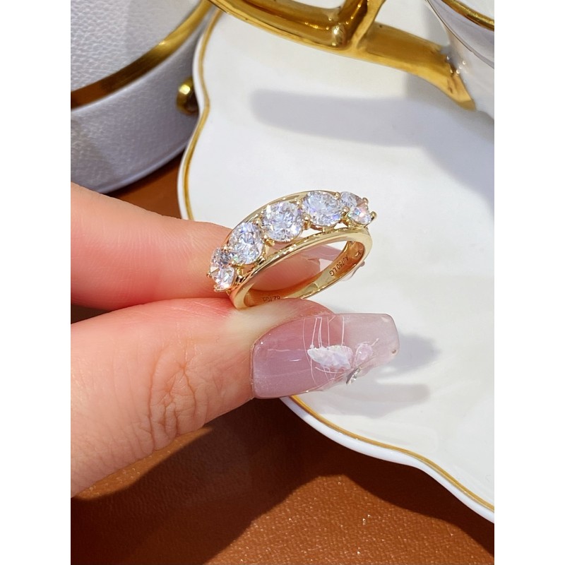 Ruif Jewelry 18k Yellow Gold 0.5ct each Lab Grown Diamond Ring custom Jewelry for Party Gift