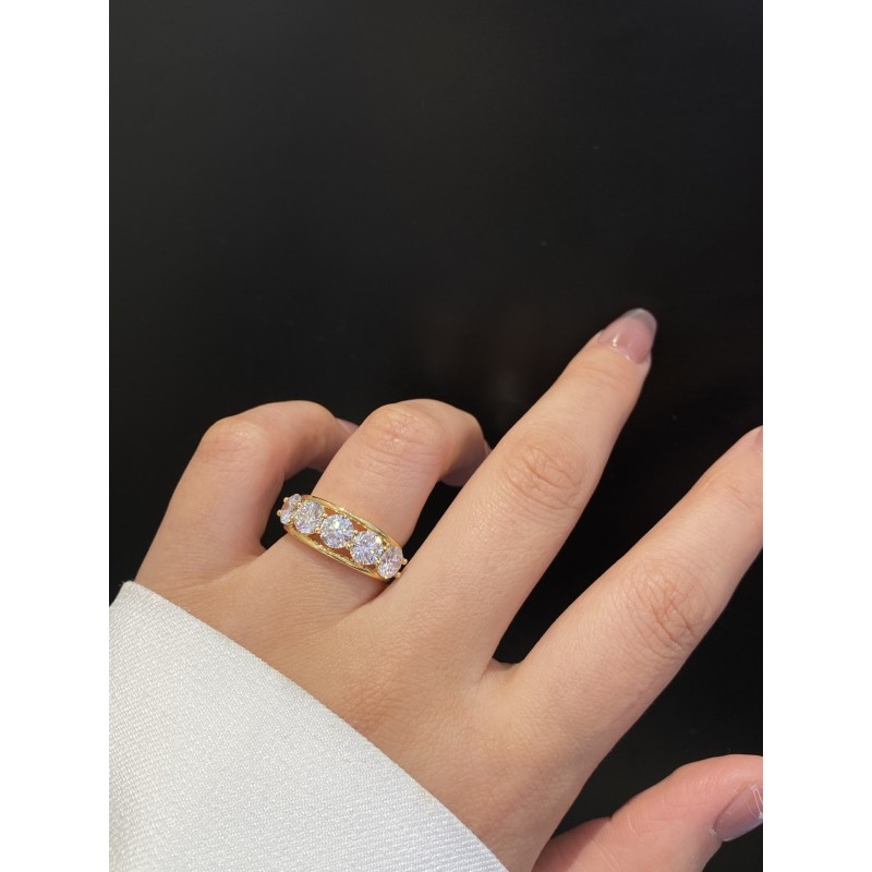 Ruif Jewelry 18k Yellow Gold 0.5ct each Lab Grown Diamond Ring custom Jewelry for Party Gift