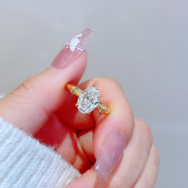 Ruif Jewelry 18k Yellow Gold 1.5ct Lab Grown Diamond Ring custom Jewelry for Party Gift