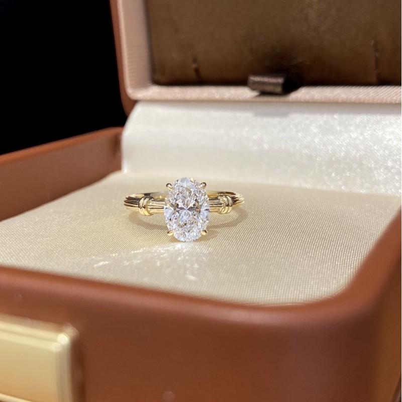 Ruif Jewelry 18k Yellow Gold 1.5ct Lab Grown Diamond Ring custom Jewelry for Party Gift