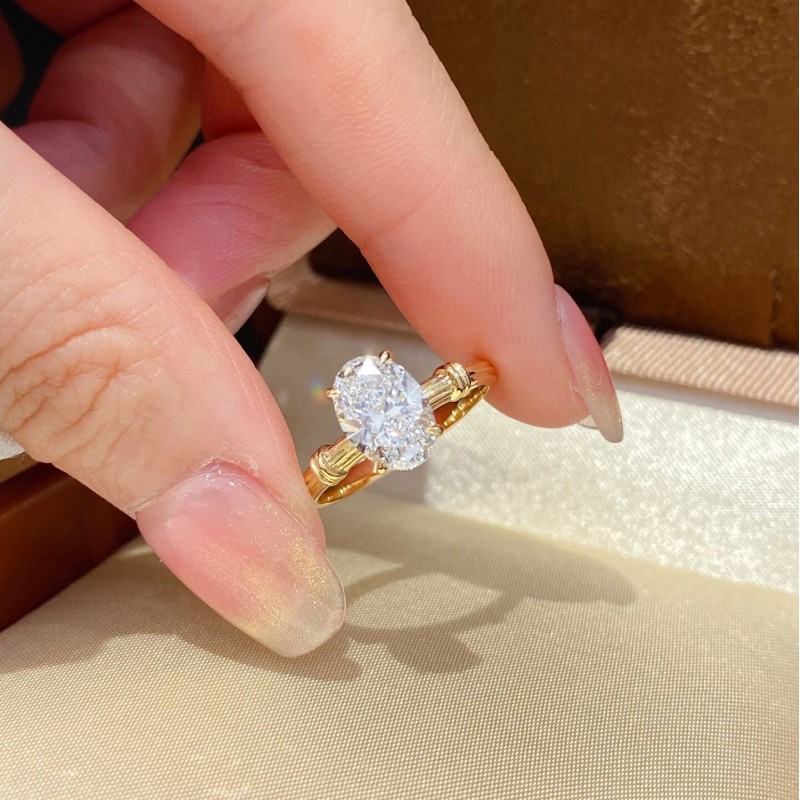 Ruif Jewelry 18k Yellow Gold 1.5ct Lab Grown Diamond Ring custom Jewelry for Party Gift