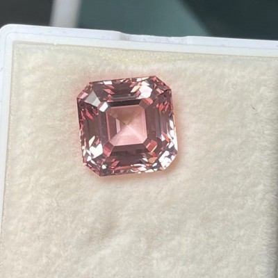 Ruif Jewelry Hand Made High Quality Lab Grown Morganite Asscher Cut Gemstone for Diy Jewelry Design