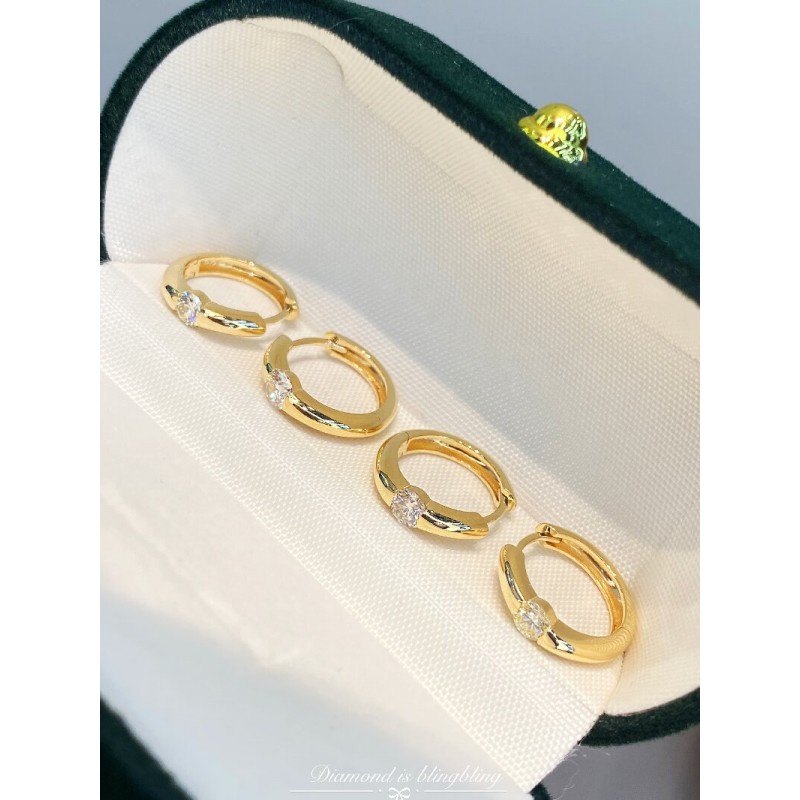 Ruif Jewelry Customized 18k Yellow Gold Natural Diamond Earrings Center Stone 0.15ct Each Wholesale price earrings