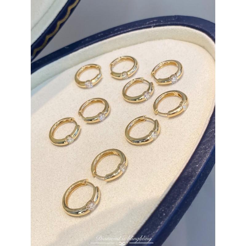 Ruif Jewelry Customized 18k Yellow Gold Natural Diamond Earrings Center Stone 0.15ct Each Wholesale price earrings