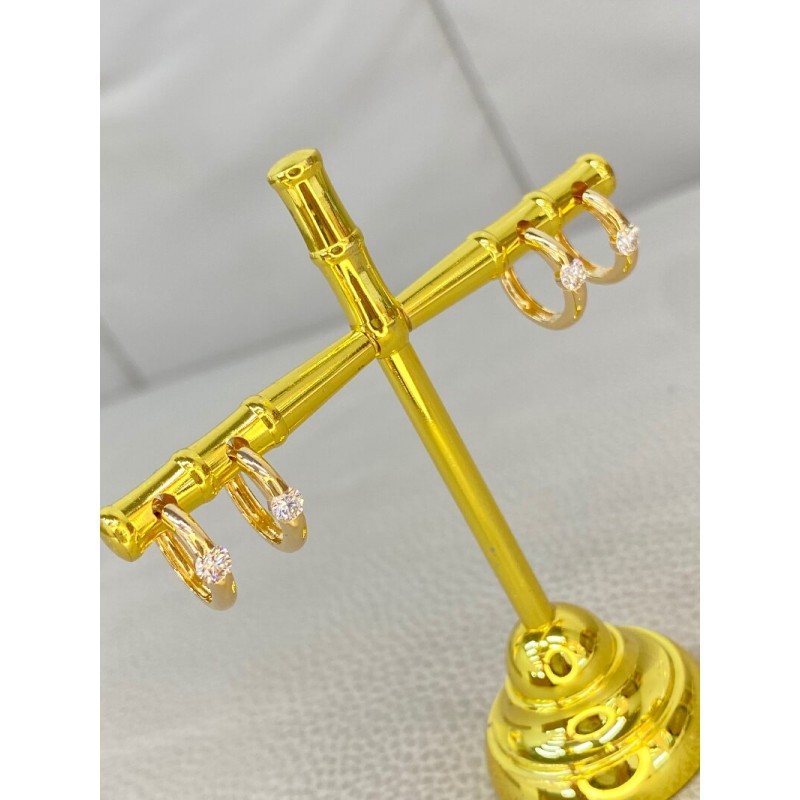 Ruif Jewelry Customized 18k Yellow Gold Natural Diamond Earrings Center Stone 0.15ct Each Wholesale price earrings