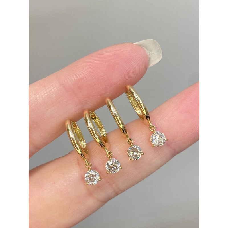 Ruif Jewelry Customized 18k Yellow Gold Natural Diamond Earrings Center Stone 0.30ct Each Wholesale price earrings