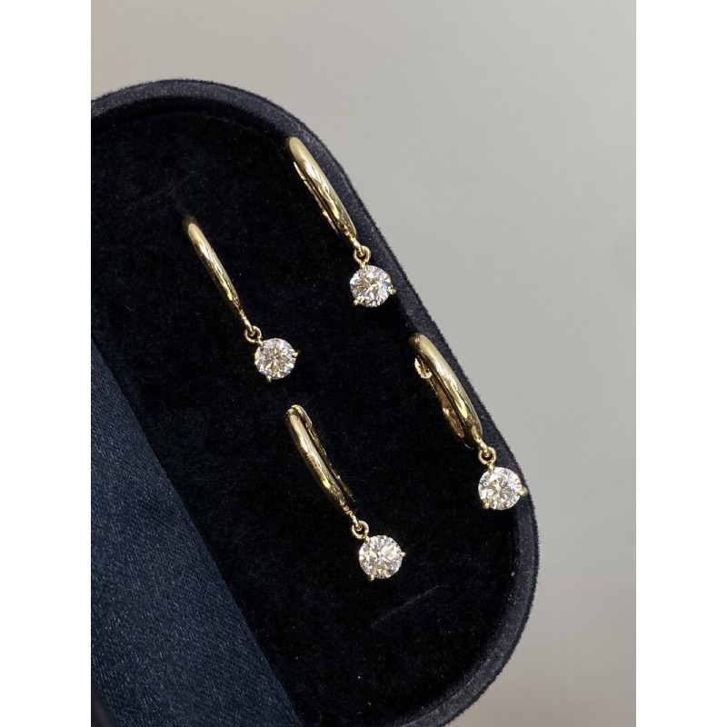 Ruif Jewelry Customized 18k Yellow Gold Natural Diamond Earrings Center Stone 0.30ct Each Wholesale price earrings