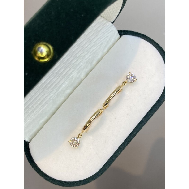 Ruif Jewelry Customized 18k Yellow Gold Natural Diamond Earrings Center Stone 0.30ct Each Wholesale price earrings