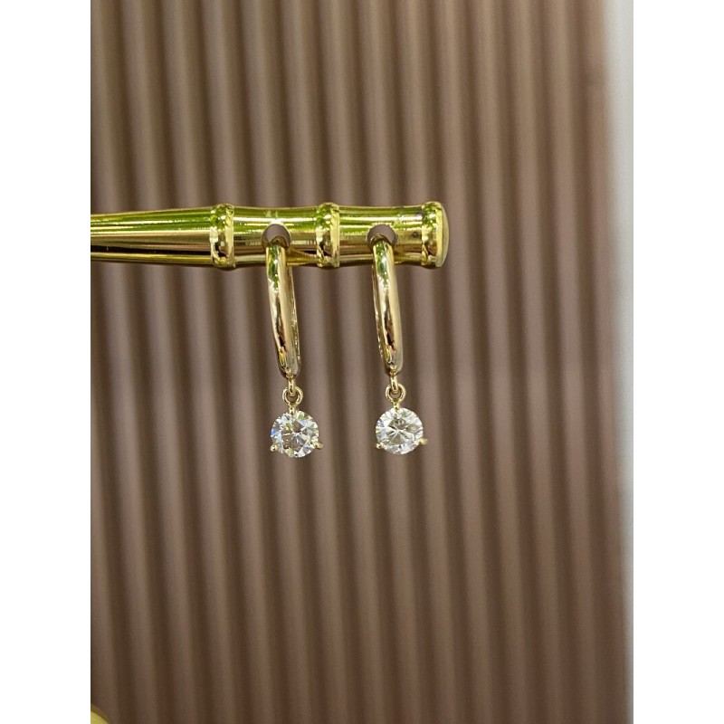Ruif Jewelry Customized 18k Yellow Gold Natural Diamond Earrings Center Stone 0.30ct Each Wholesale price earrings