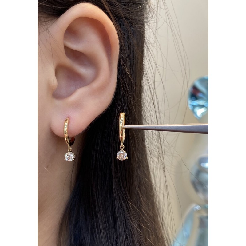 Ruif Jewelry Customized 18k Yellow Gold Natural Diamond Earrings Center Stone 0.30ct Each Wholesale price earrings