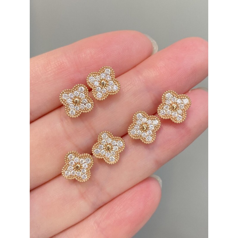Ruif Jewelry Customized 18k Rose Gold Natural Diamond Earrings Wholesale price earrings