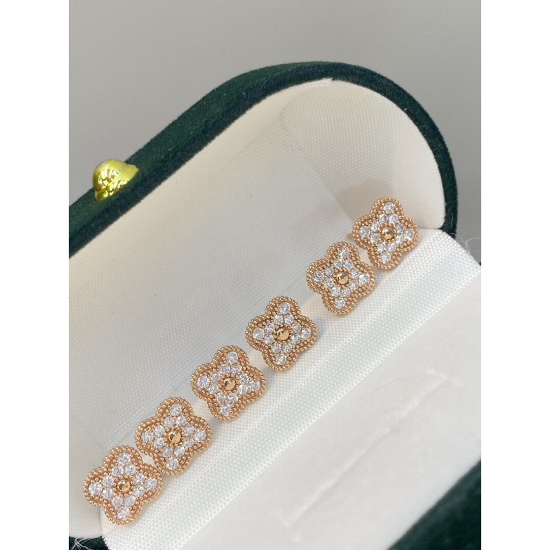 Ruif Jewelry Customized 18k Rose Gold Natural Diamond Earrings Wholesale price earrings