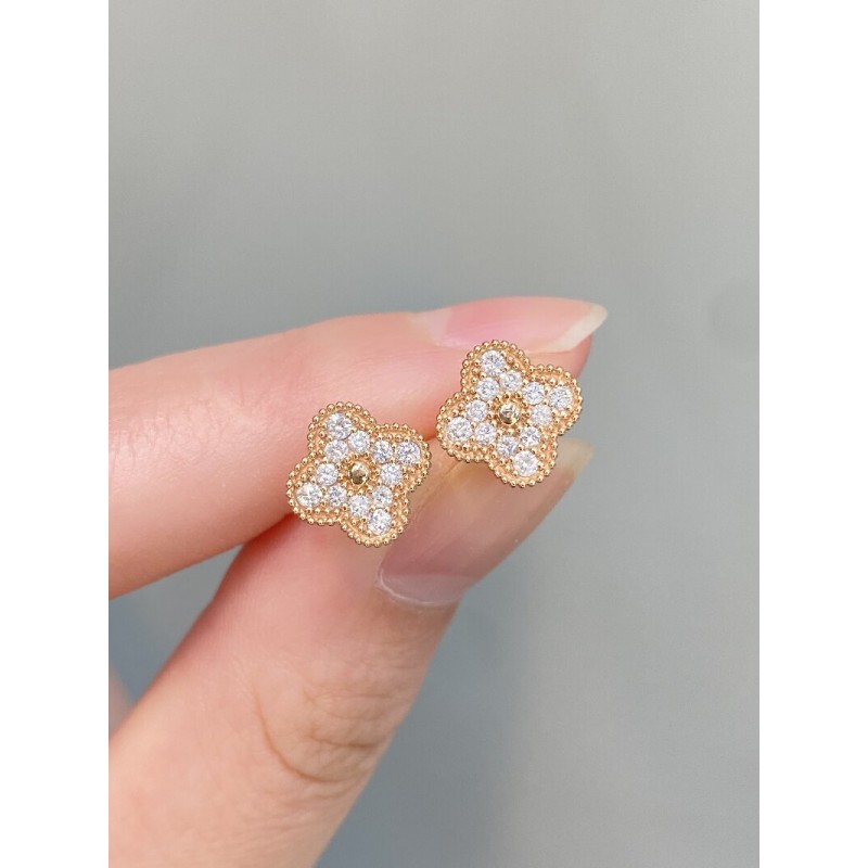 Ruif Jewelry Customized 18k Rose Gold Natural Diamond Earrings Wholesale price earrings