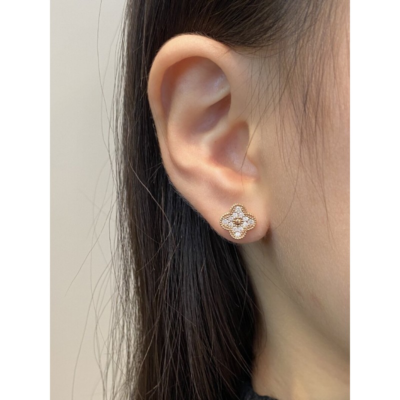 Ruif Jewelry Customized 18k Rose Gold Natural Diamond Earrings Wholesale price earrings