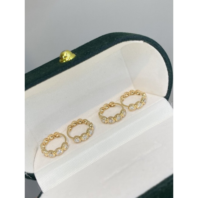 Ruif Jewelry Customized 18k Yellow Gold Natural Diamond Earrings Wholesale price earrings