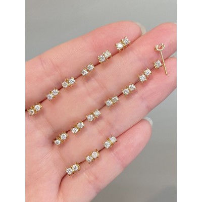 Ruif Jewelry Customized 18k Yellow Gold Natural Diamond Earrings Center Stone 0.15ct Each Wholesale price earrings