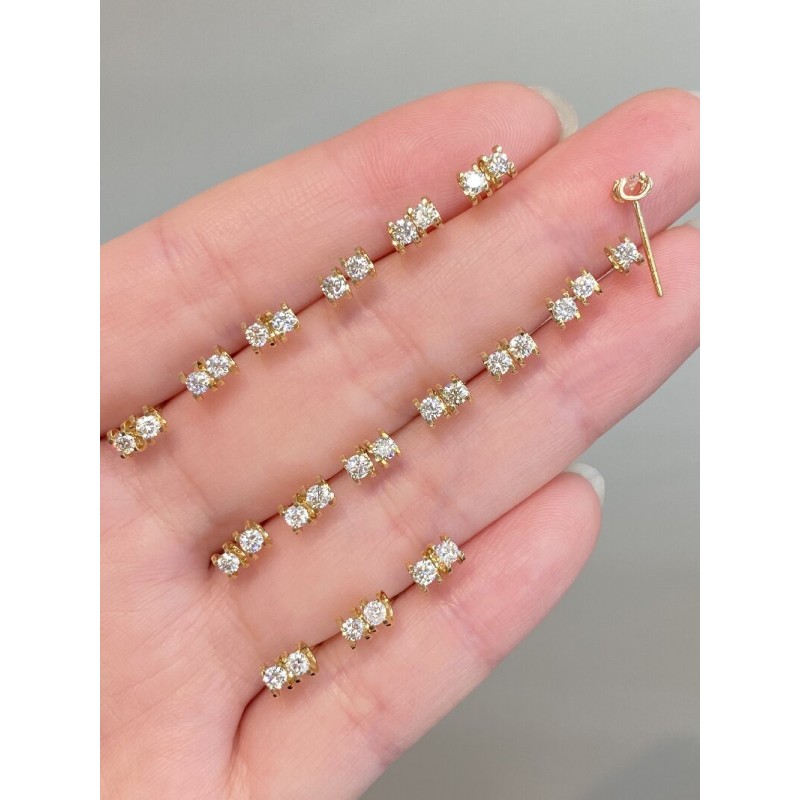 Ruif Jewelry Customized 18k Yellow Gold Natural Diamond Earrings Center Stone 0.15ct Each Wholesale price earrings