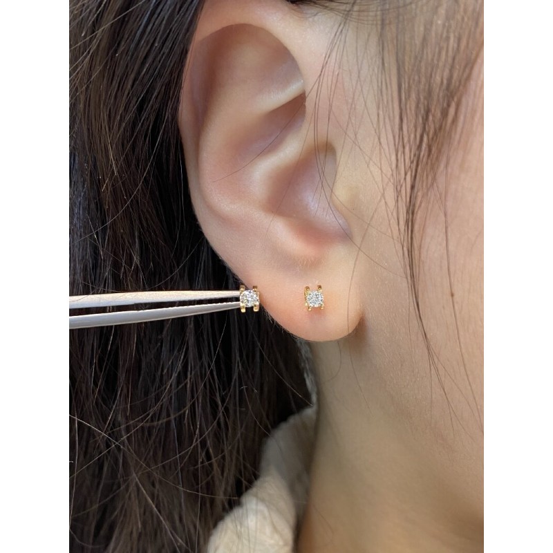 Ruif Jewelry Customized 18k Yellow Gold Natural Diamond Earrings Center Stone 0.15ct Each Wholesale price earrings