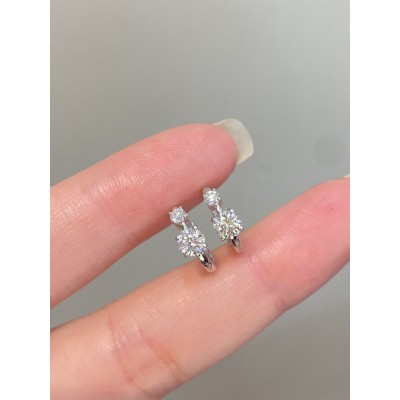 Ruif Jewelry Customized 18k White Gold 0.75ct Natural Diamond Earrings Inner Diameter 10mm Wholesale price earrings