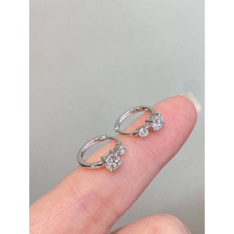 Ruif Jewelry Customized 18k White Gold 0.75ct Natural Diamond Earrings Inner Diameter 10mm Wholesale price earrings