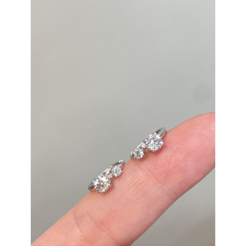 Ruif Jewelry Customized 18k White Gold 0.75ct Natural Diamond Earrings Inner Diameter 10mm Wholesale price earrings