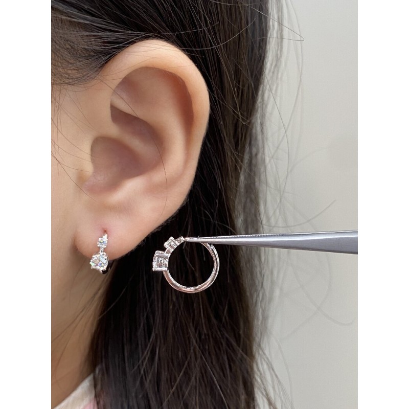 Ruif Jewelry Customized 18k White Gold 0.75ct Natural Diamond Earrings Inner Diameter 10mm Wholesale price earrings