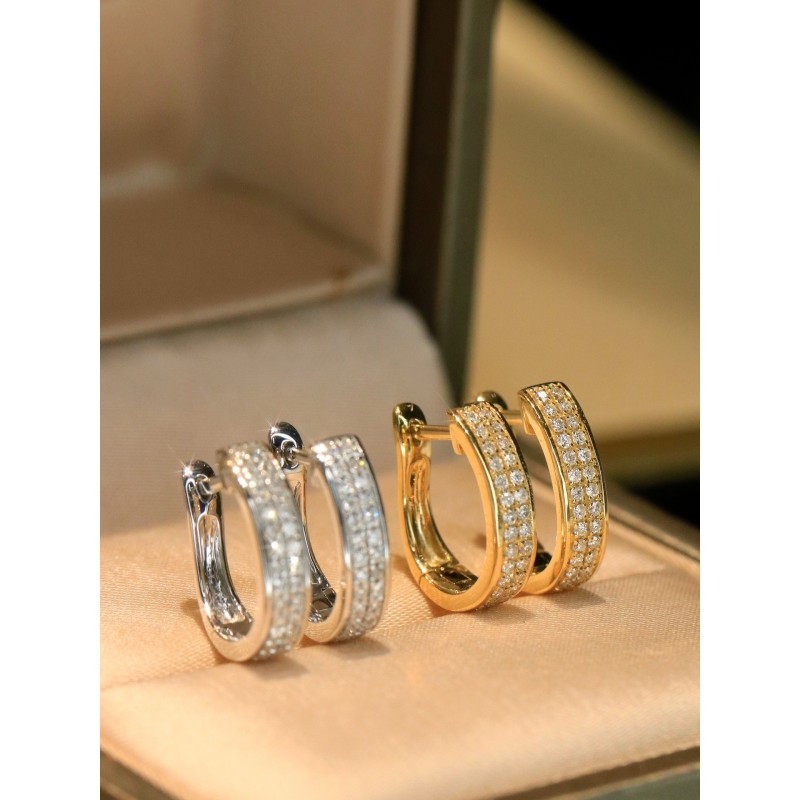 Ruif Jewelry Customized 18k White/Yellow Gold Lab Grown Diamond Earrings Classic Engagement Band Jewelry 