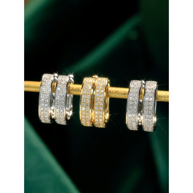 Ruif Jewelry Customized 18k White/Yellow Gold Lab Grown Diamond Earrings Classic Engagement Band Jewelry 