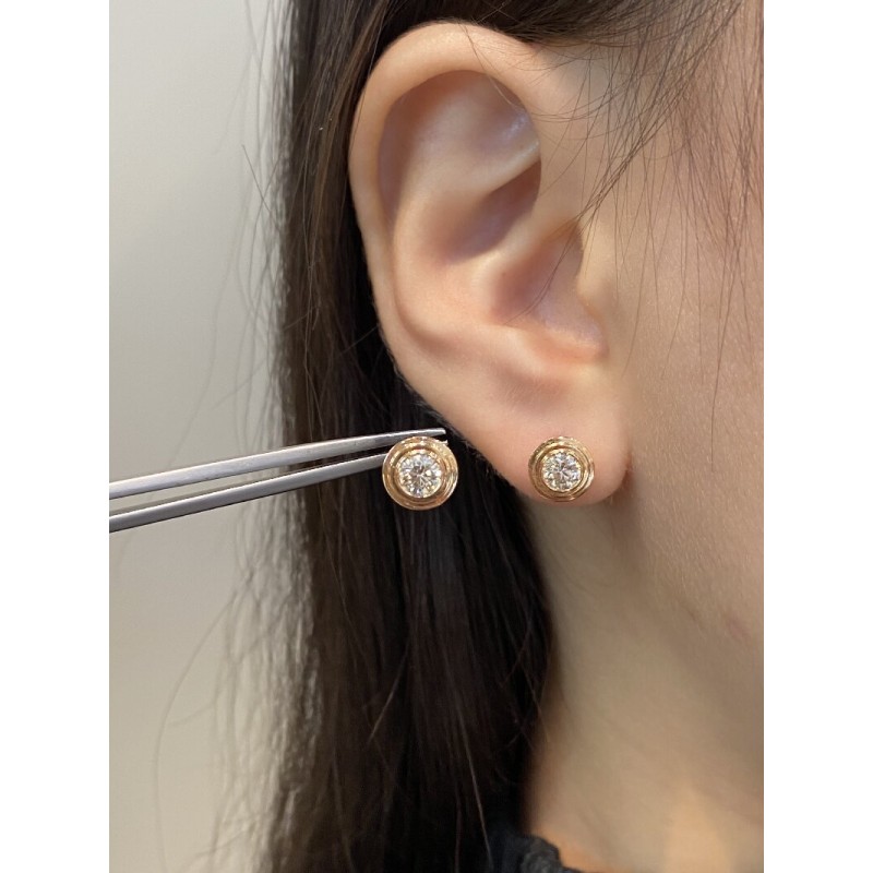 Ruif Jewelry Customized 18k White/Yellow/Rose Gold Natural Diamond Earrings Center Stone 0.3ct Each Wholesale price earrings