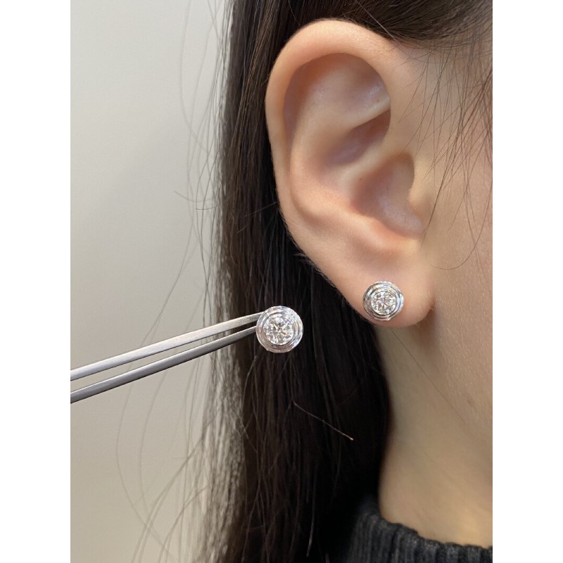 Ruif Jewelry Customized 18k White/Yellow/Rose Gold Natural Diamond Earrings Center Stone 0.3ct Each Wholesale price earrings