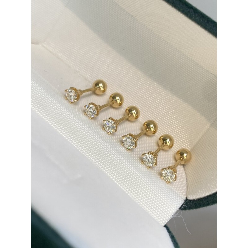 Ruif Jewelry Customized 18k Yellow/White Gold Natural Diamond Earrings Center Stone 0.125ct Each Wholesale price earrings