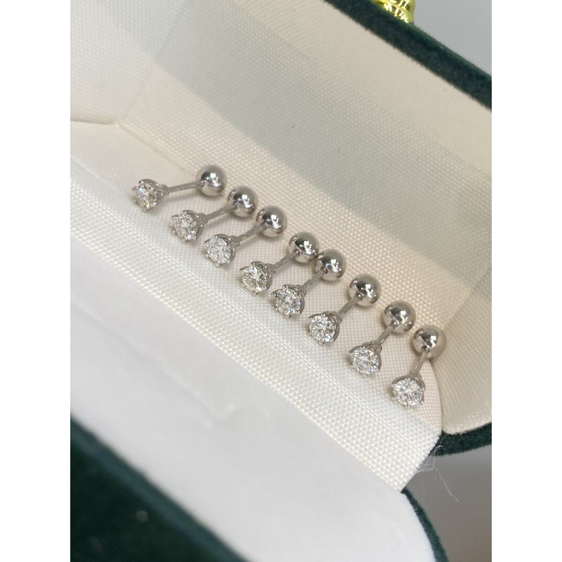 Ruif Jewelry Customized 18k Yellow/White Gold Natural Diamond Earrings Center Stone 0.125ct Each Wholesale price earrings