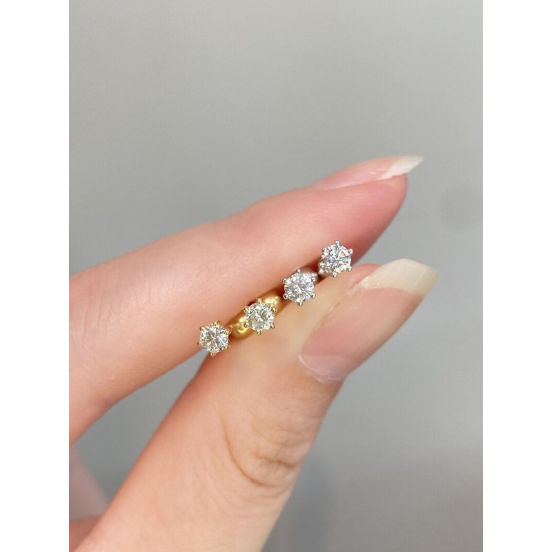 Ruif Jewelry Customized 18k Yellow/White Gold Natural Diamond Earrings Center Stone 0.125ct Each Wholesale price earrings