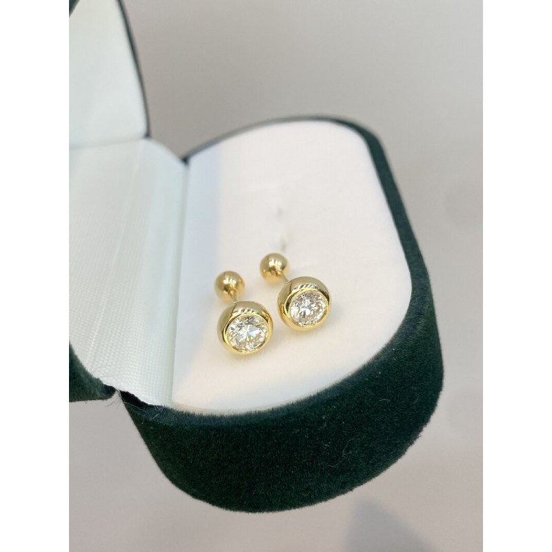 Ruif Jewelry Customized 18k Yellow Gold Natural Diamond Earrings Center Stone 0.30ct Each Wholesale price earrings