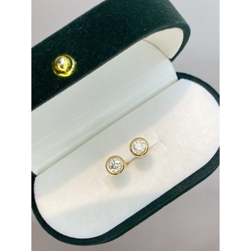 Ruif Jewelry Customized 18k Yellow Gold Natural Diamond Earrings Center Stone 0.30ct Each Wholesale price earrings