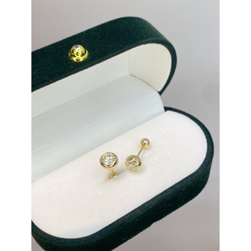 Ruif Jewelry Customized 18k Yellow Gold Natural Diamond Earrings Center Stone 0.30ct Each Wholesale price earrings