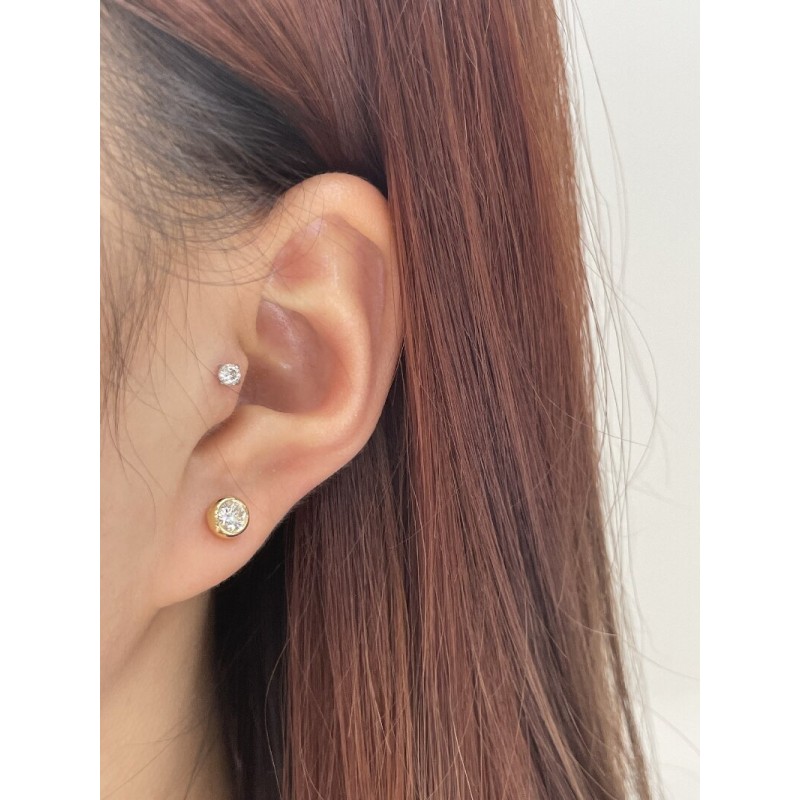 Ruif Jewelry Customized 18k Yellow Gold Natural Diamond Earrings Center Stone 0.30ct Each Wholesale price earrings