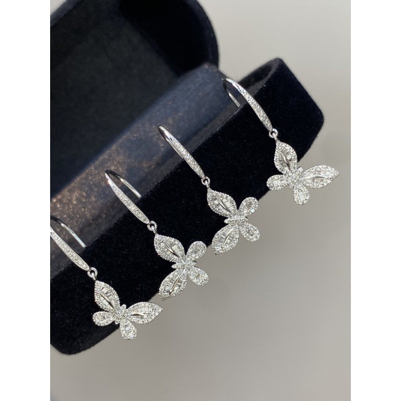 Ruif Jewelry Customized 18k White Gold Natural Diamond Earrings Wholesale price earrings