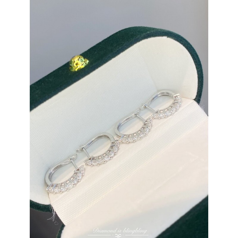 Ruif Jewelry Customized 18k White Gold Natural Diamond Earrings Wholesale price earrings