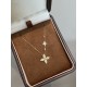 Ruif Jewelry Classic Design 18K Light Gold Gold Four Leaf Natural Diamond Necklace Wholesale price necklace