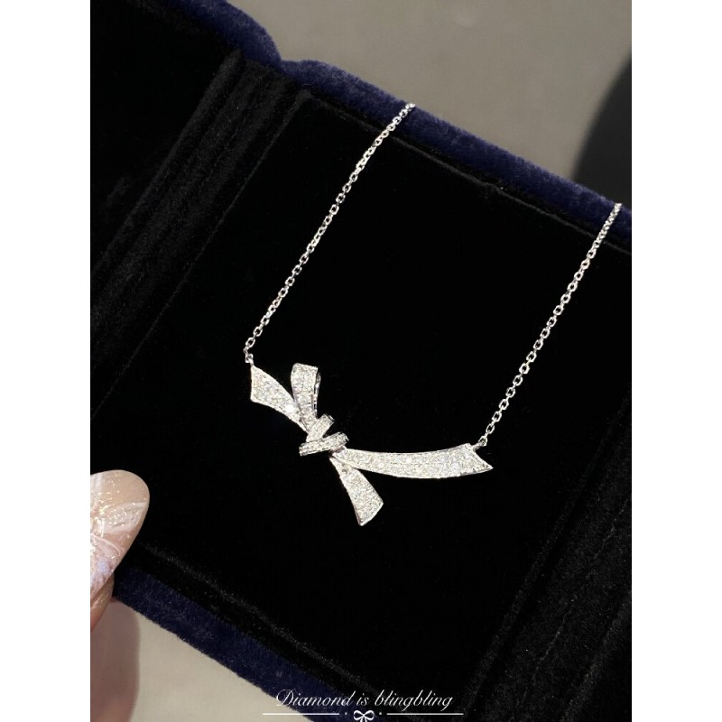 Ruif Jewelry Classic Design 18K White Gold 0.34ct Natural Diamond Necklace Wholesale price necklace